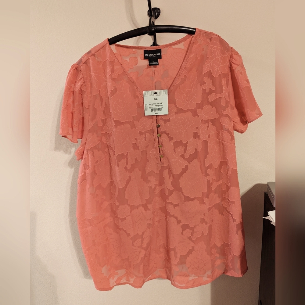 NWT-Blouse-Liz Claiborne - with attached Tank - New with Tags